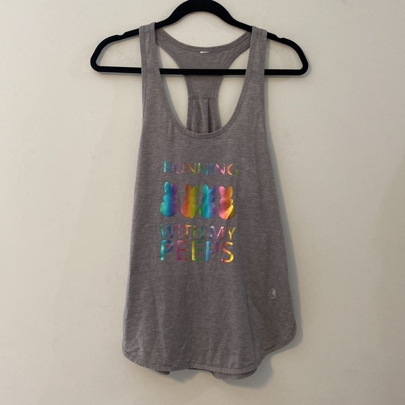 “Running with my Peeps” Gray Tank, Size M, Excellent Condition, No tags - Picture 1 of 9